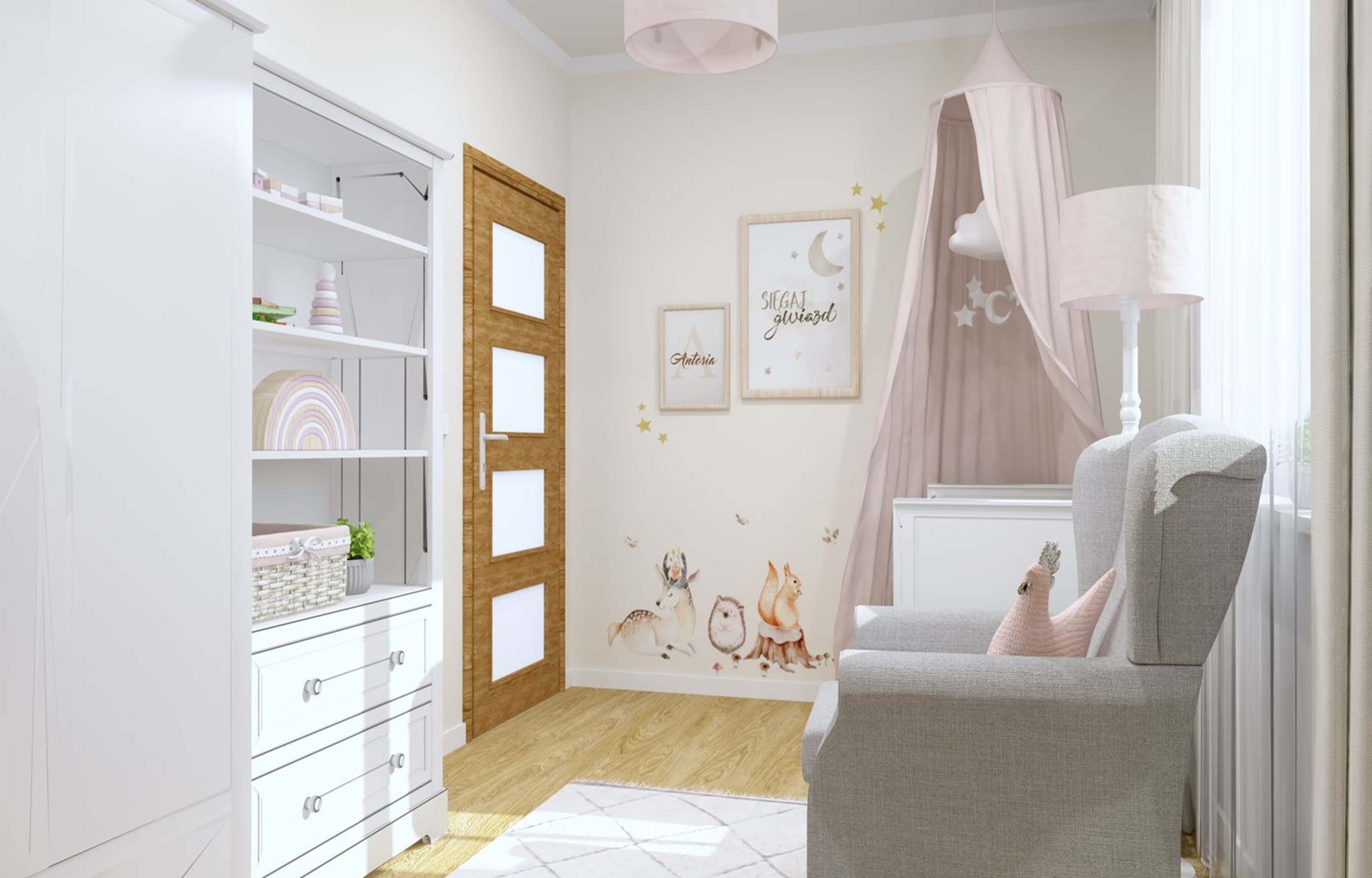 Pokój w delikatnym leśnym klimacie - Anastazja