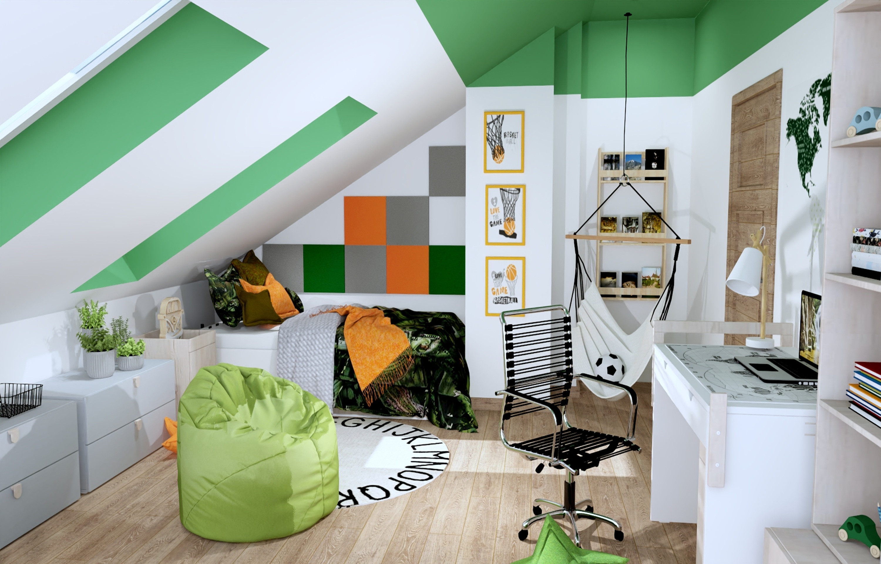 Zielony pokój chłopca - Kamil