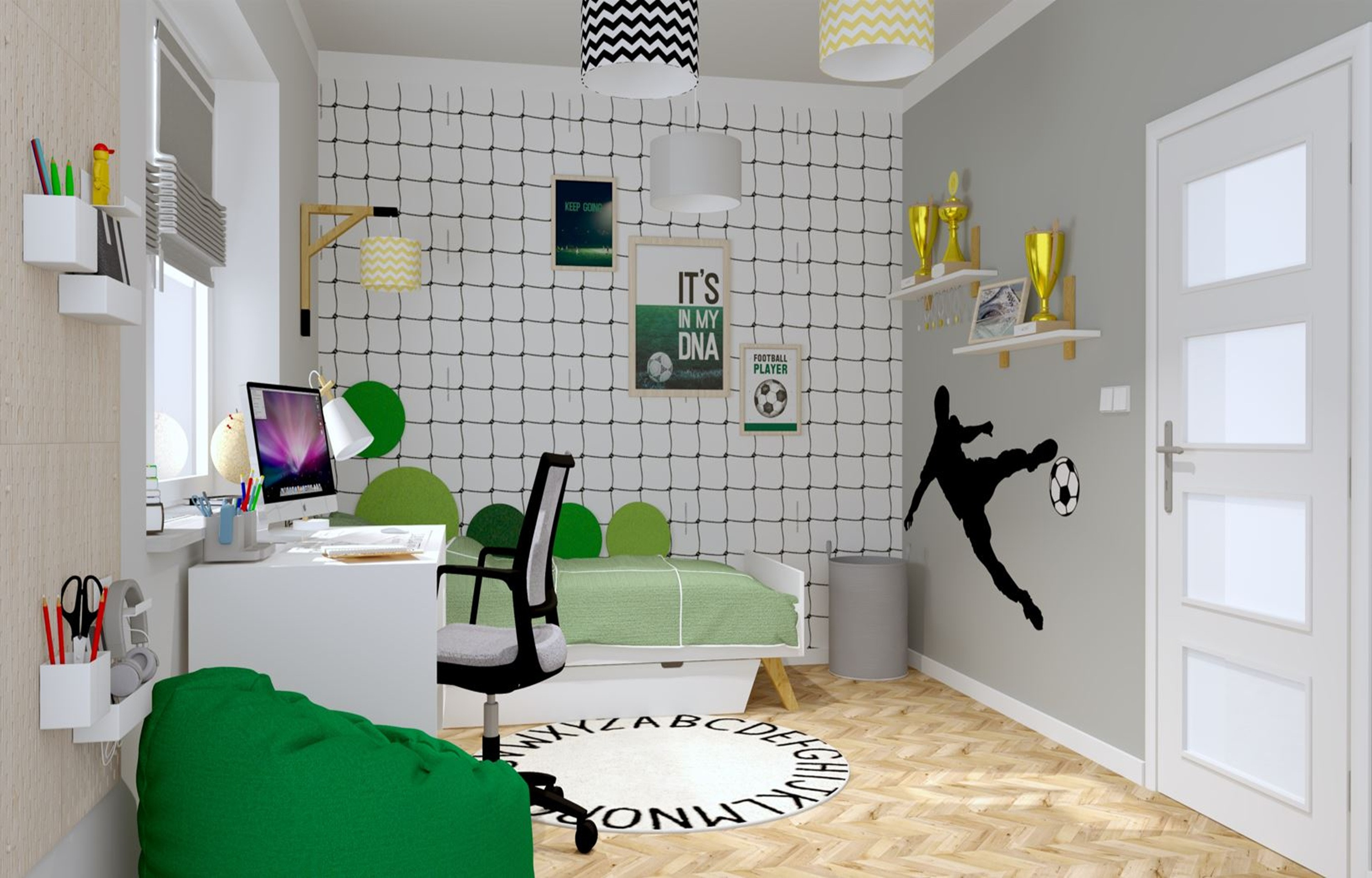 Pokój z motywem piłki nożnej dla Leona