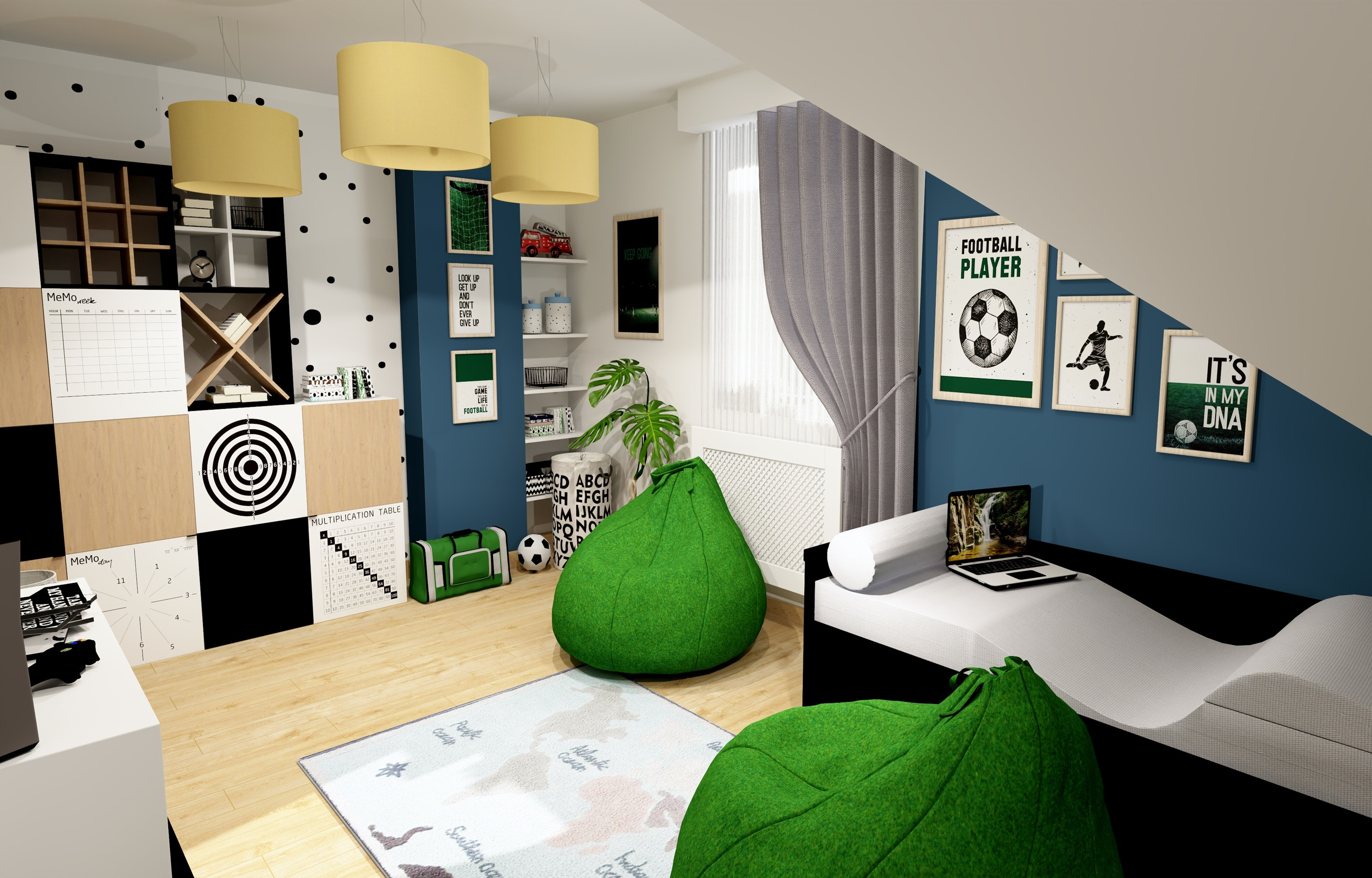 Kolorowy pokój dla nastolatka - Marcel