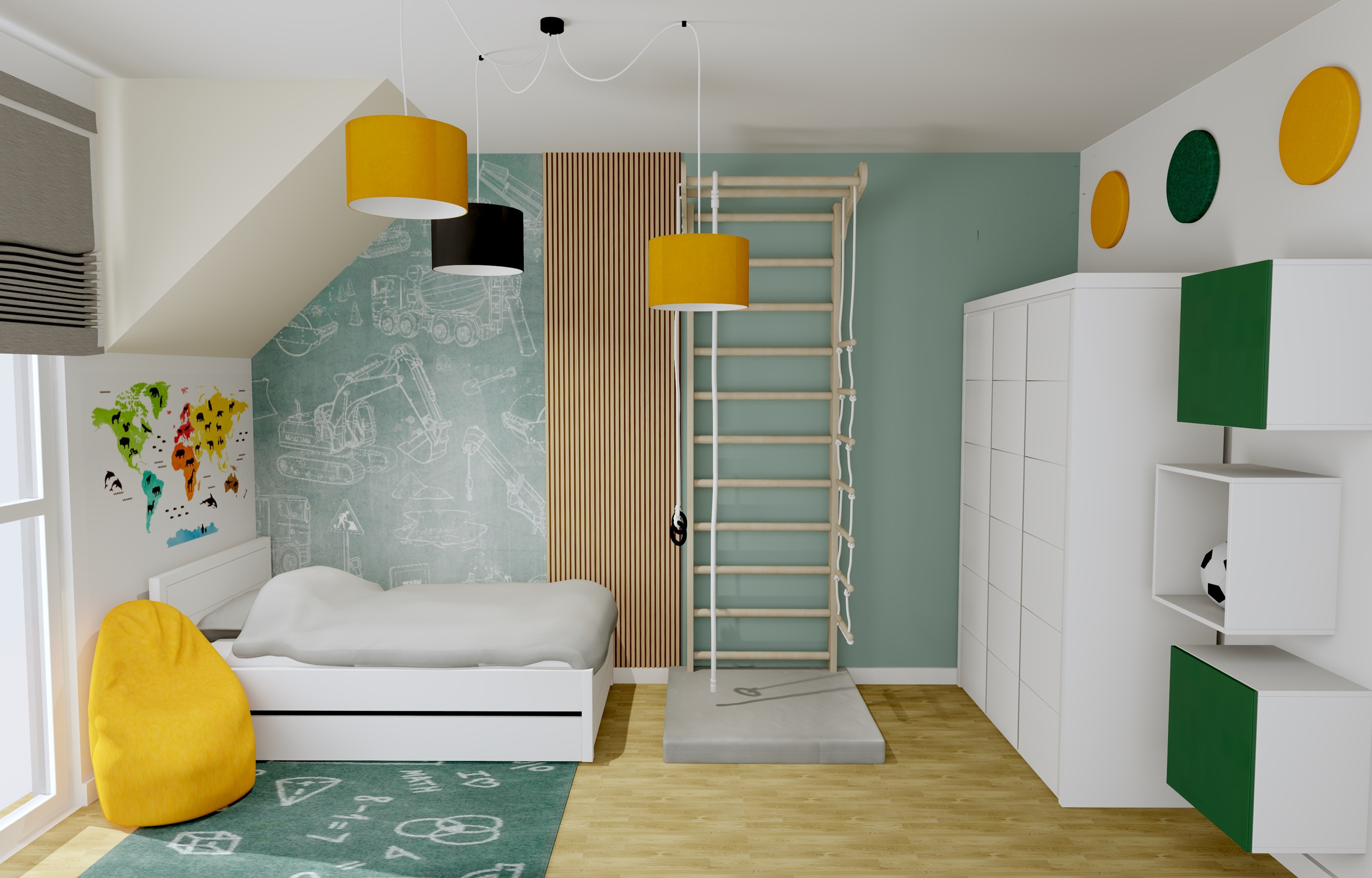 Pokój miłośnika maszyn budowalnych