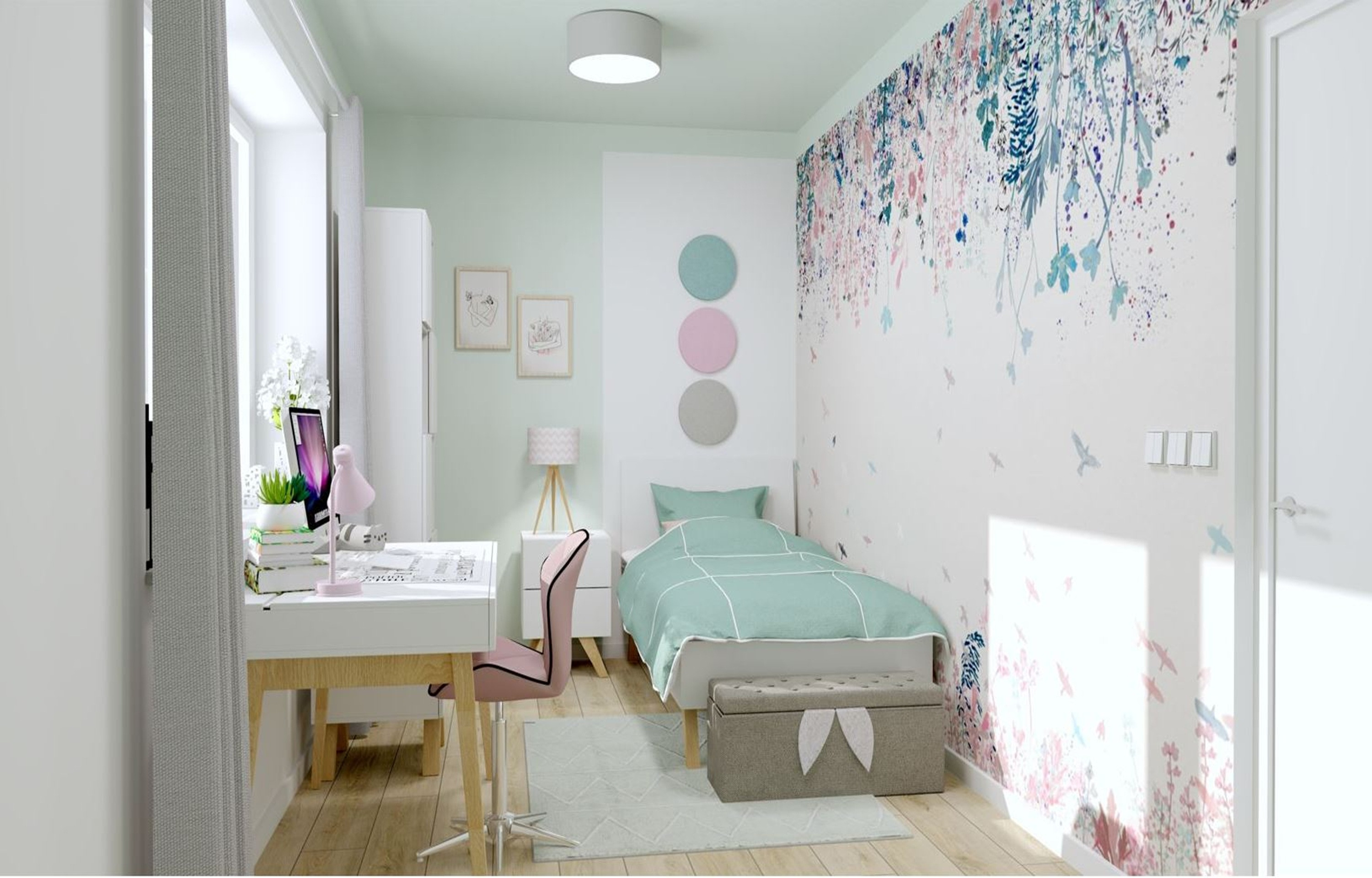 Miętowy pokoik dla nastolatki - Matylda