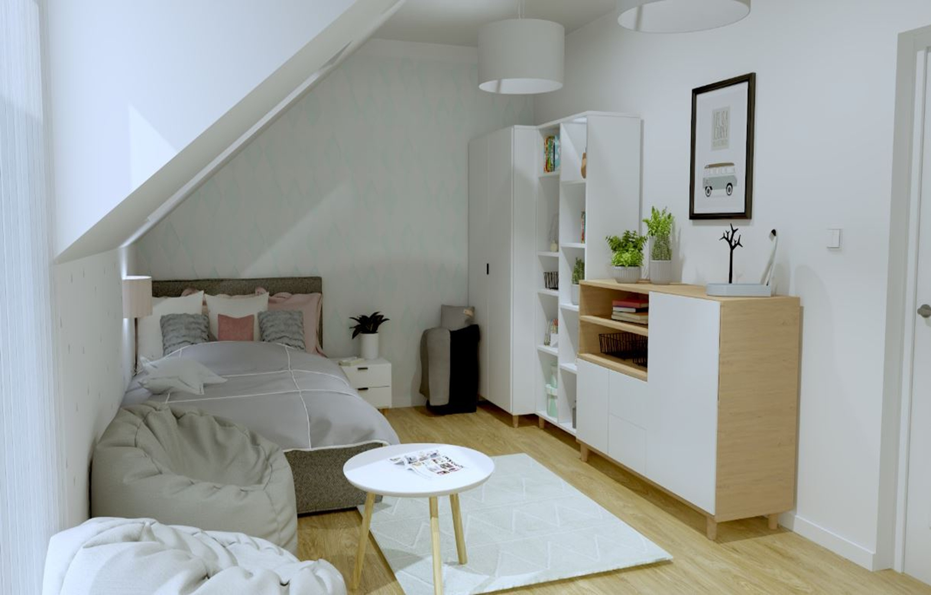 Miętowy pokój dla nastolatki - Oliwia