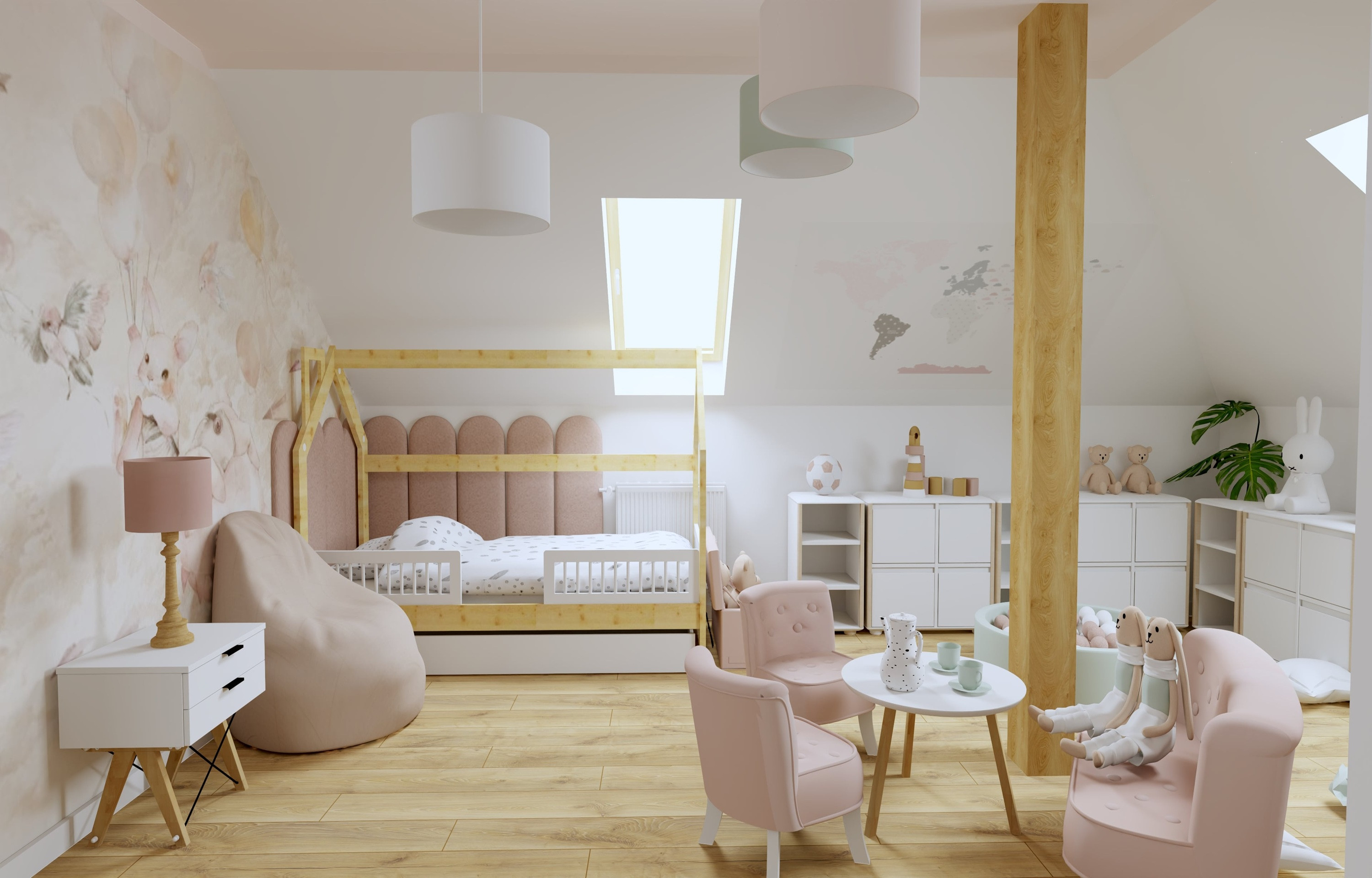 Pokój na poddaszu dla Zuzi