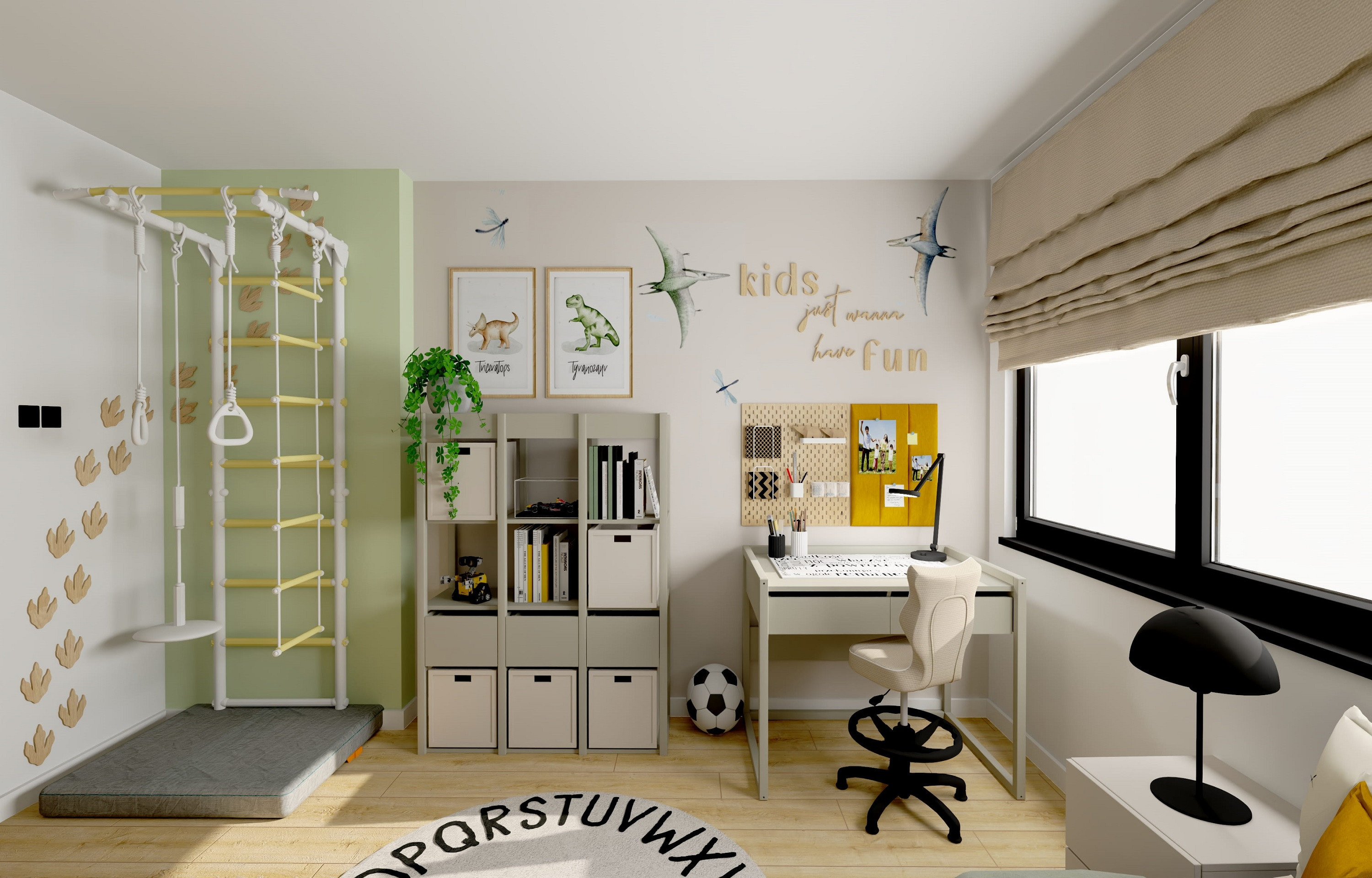 Pokój dla 6-latka z dinozaurami I Projekt pokoju chłopca z szafą od Woodluck Tweens | Inspiracja