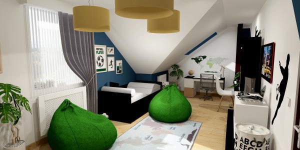 Kolorowy pokój dla nastolatka - Marcel