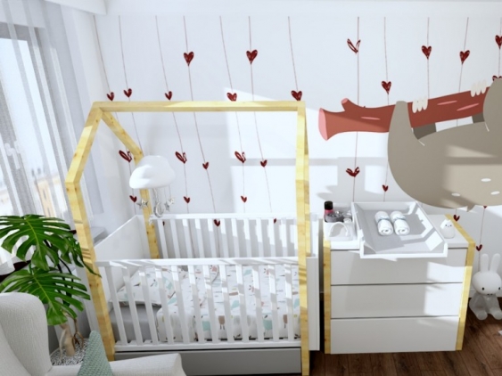 Mały pokój dla niemowlaka - motyw leniwca! 